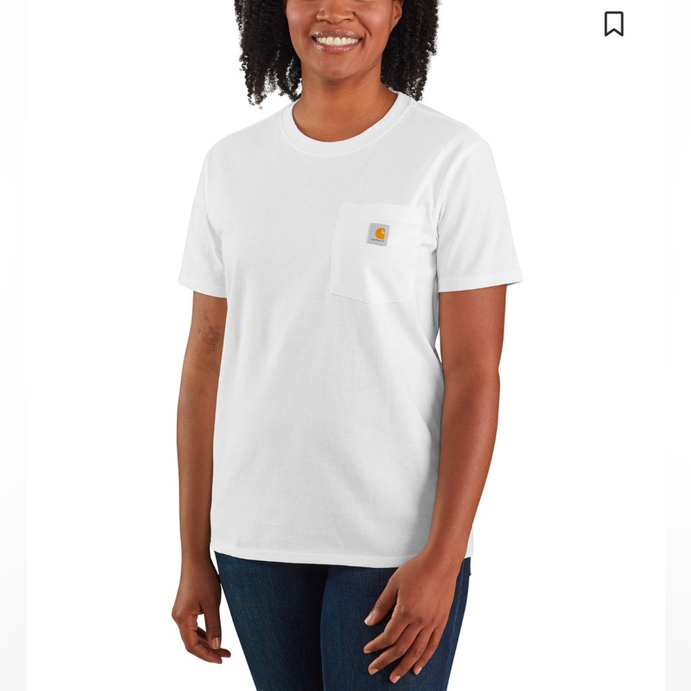 Carhartt Women's Solid Loose-Fit Heavyweight Work T-Shirt white size small